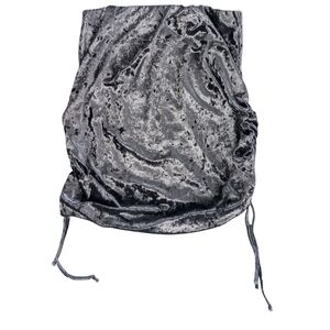 NY Invasion Womens Size Large Skirt Silver Metallic Velvet Ruched Gothic Glam